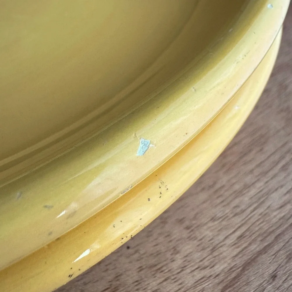 Pottery Barn Colorful Serve Yellow Salad Plates Set of 3 Replacement Stonewear